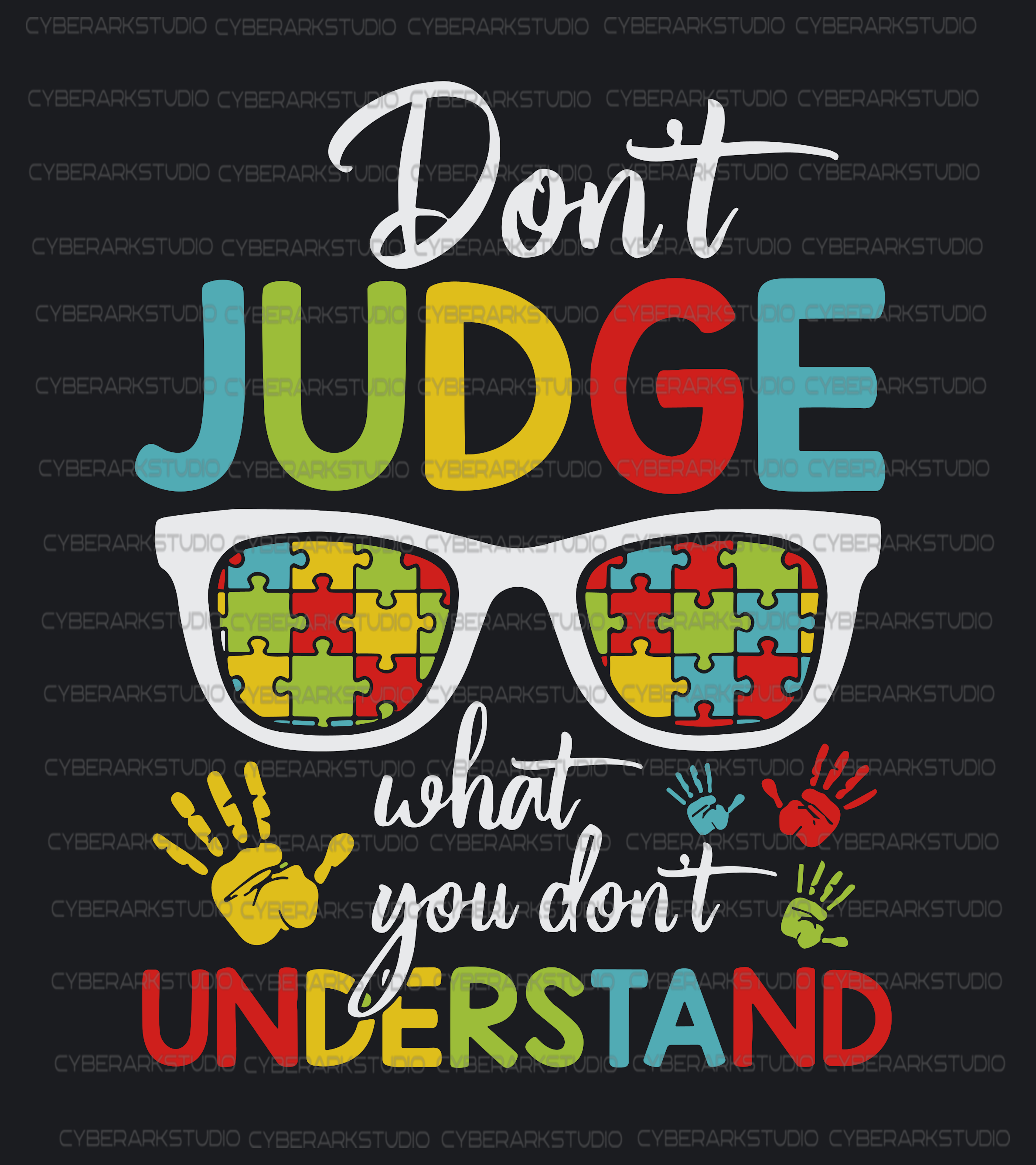 Autism Don't Judge Digital Design Image