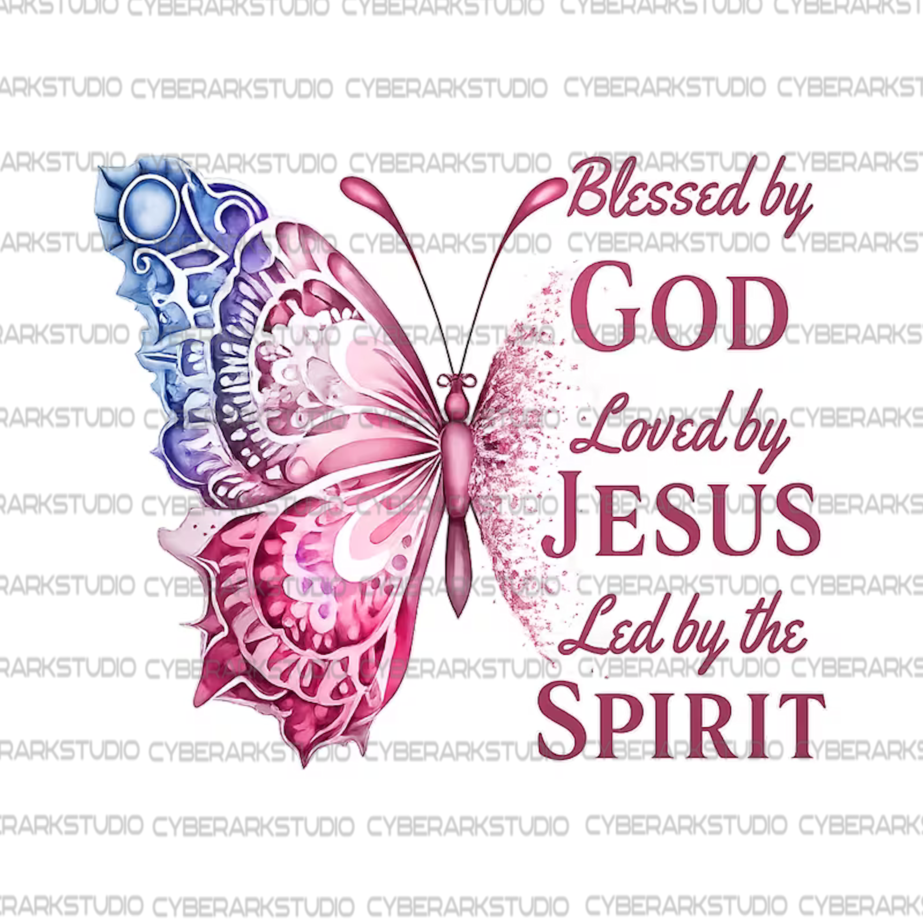 Blessed By God, Loved By Jesus Digital Design