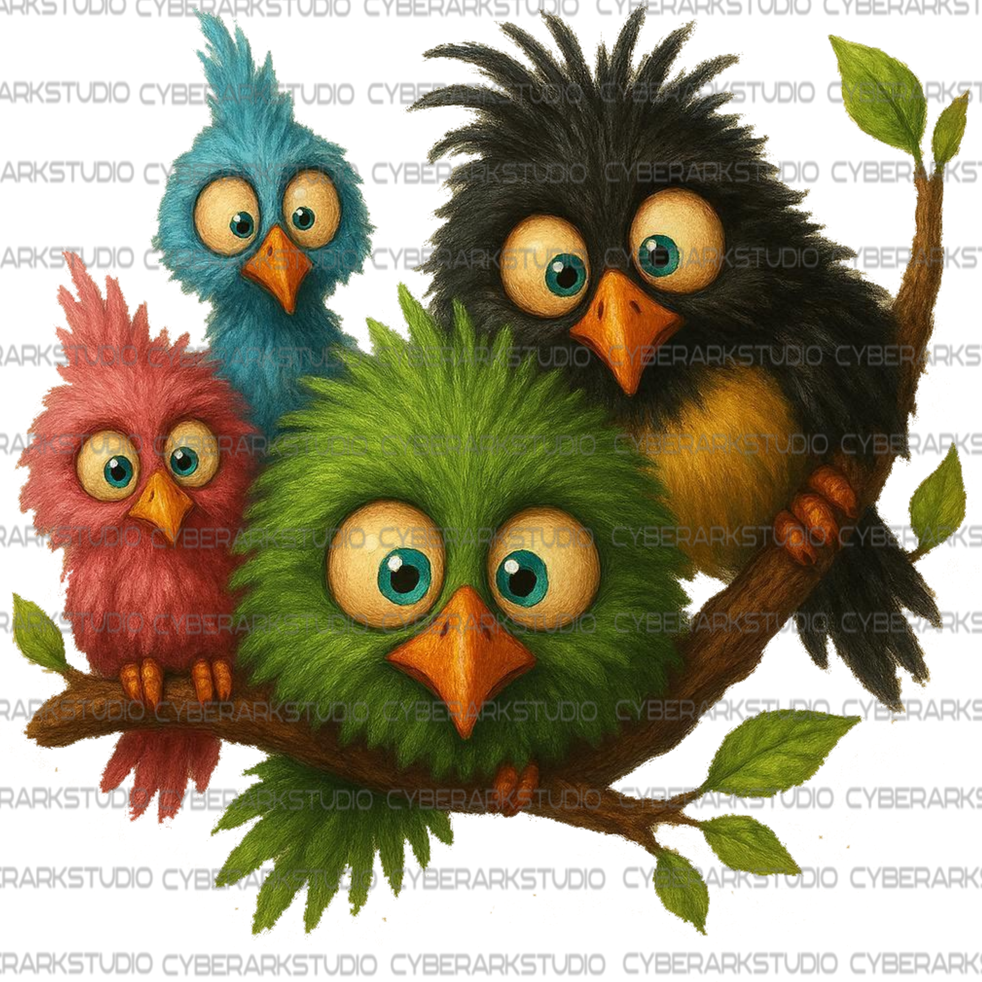 Crazy little Birds Digital Design