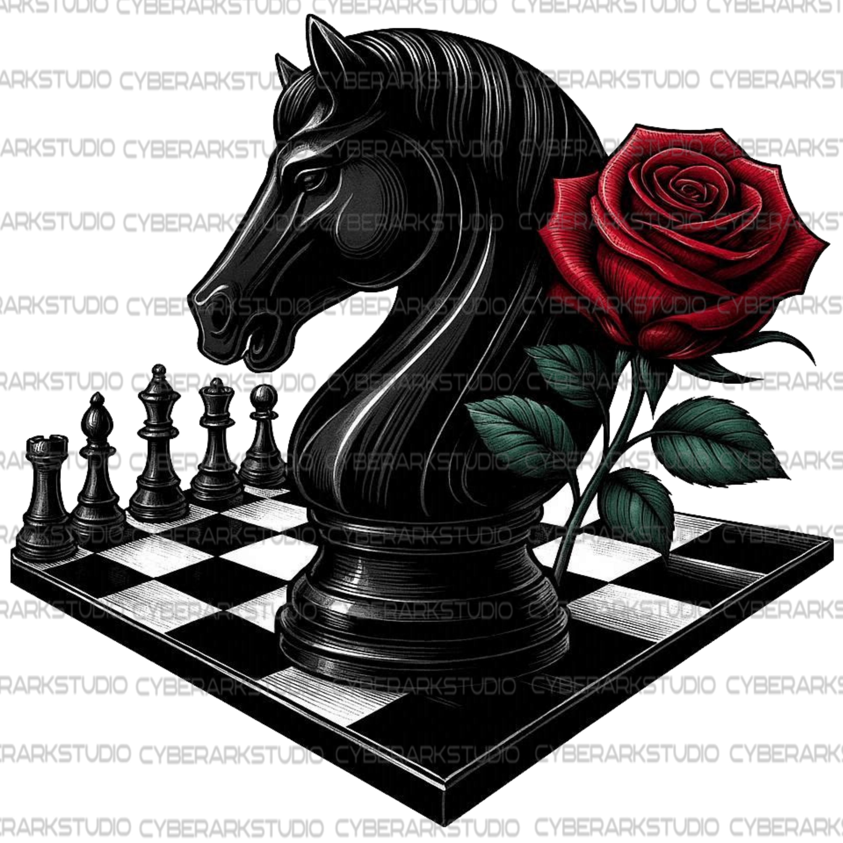 3D Style Chess Piece Digital Design