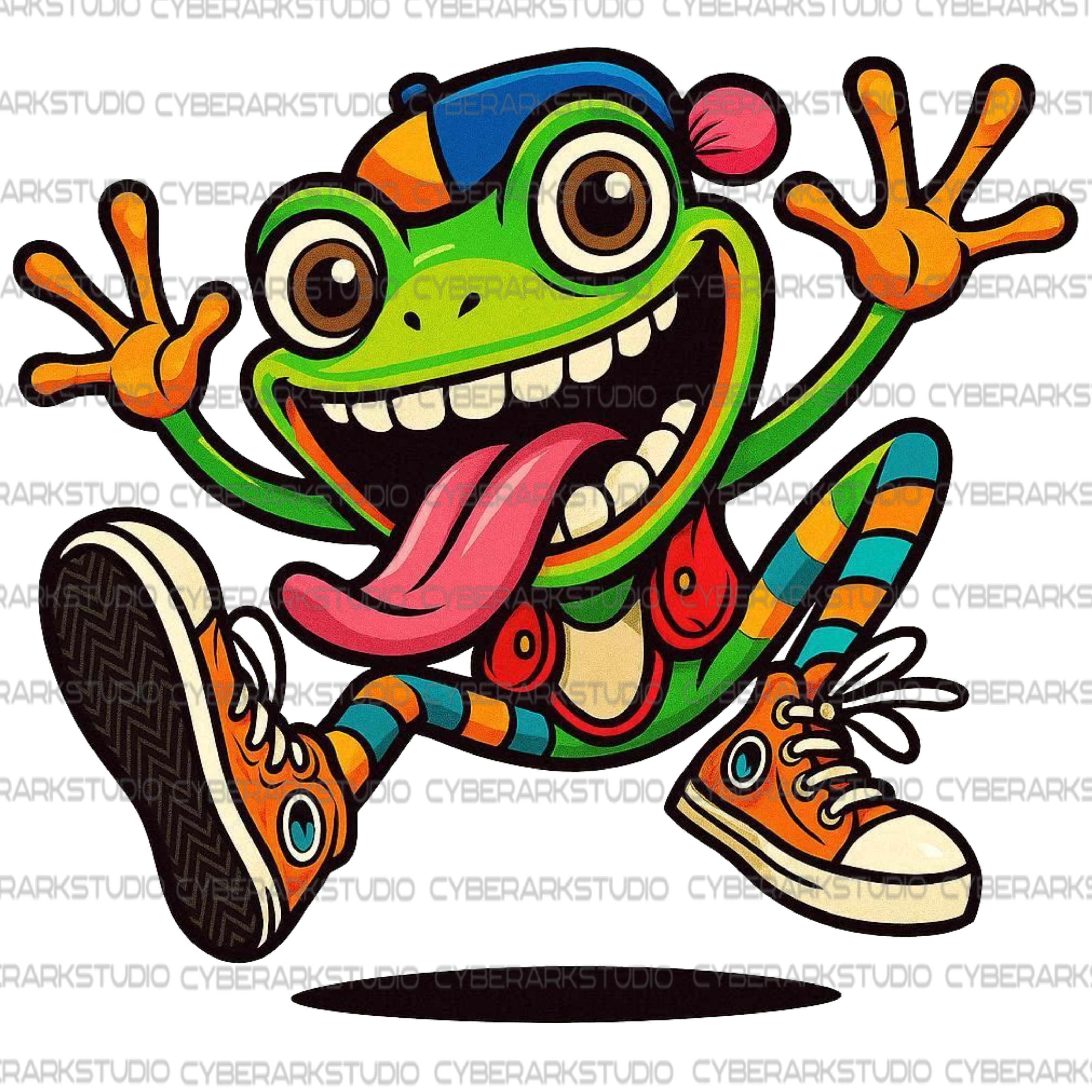 Crazy Hip Frog Digital Design