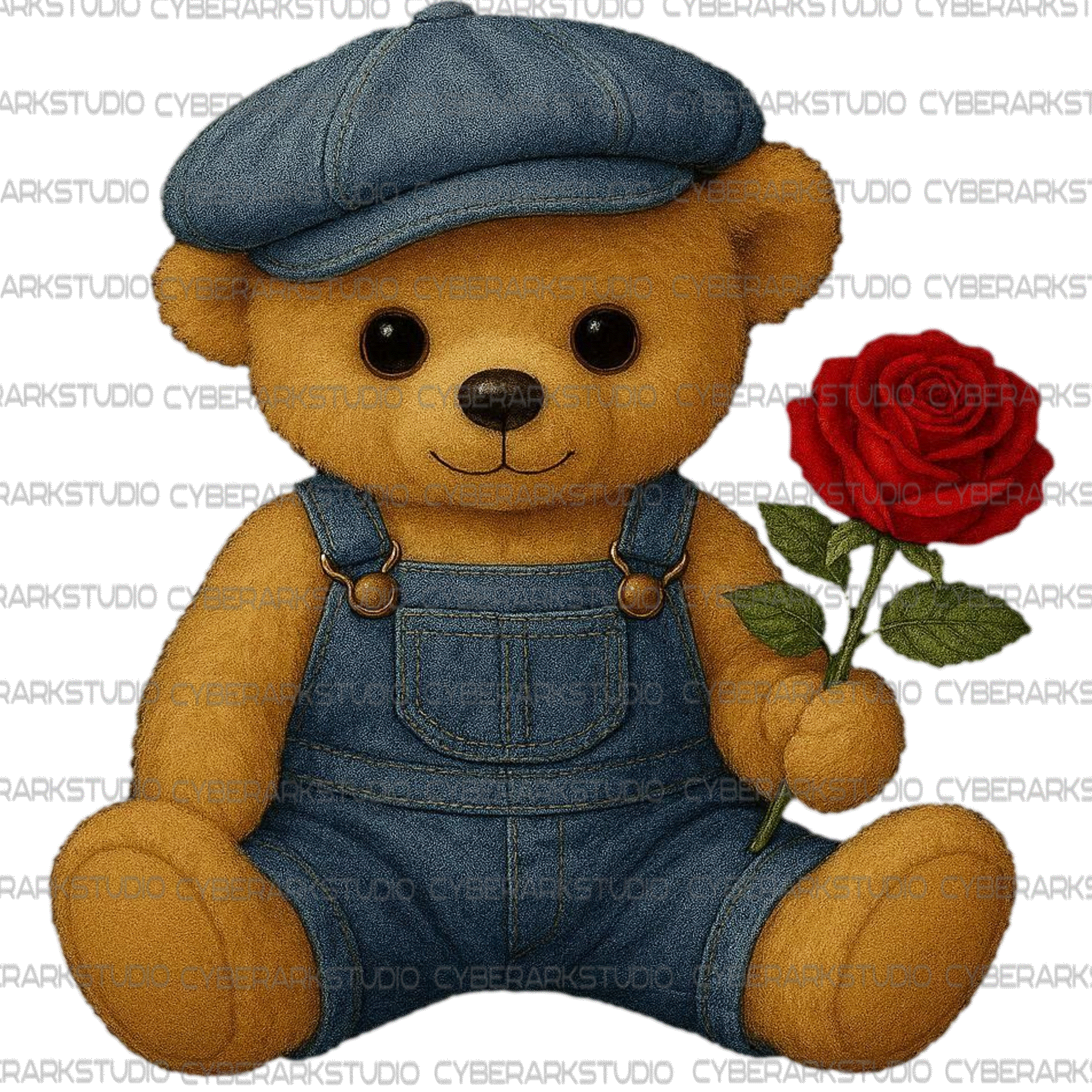 Cute 3D Style Teddy Bear Digital Design