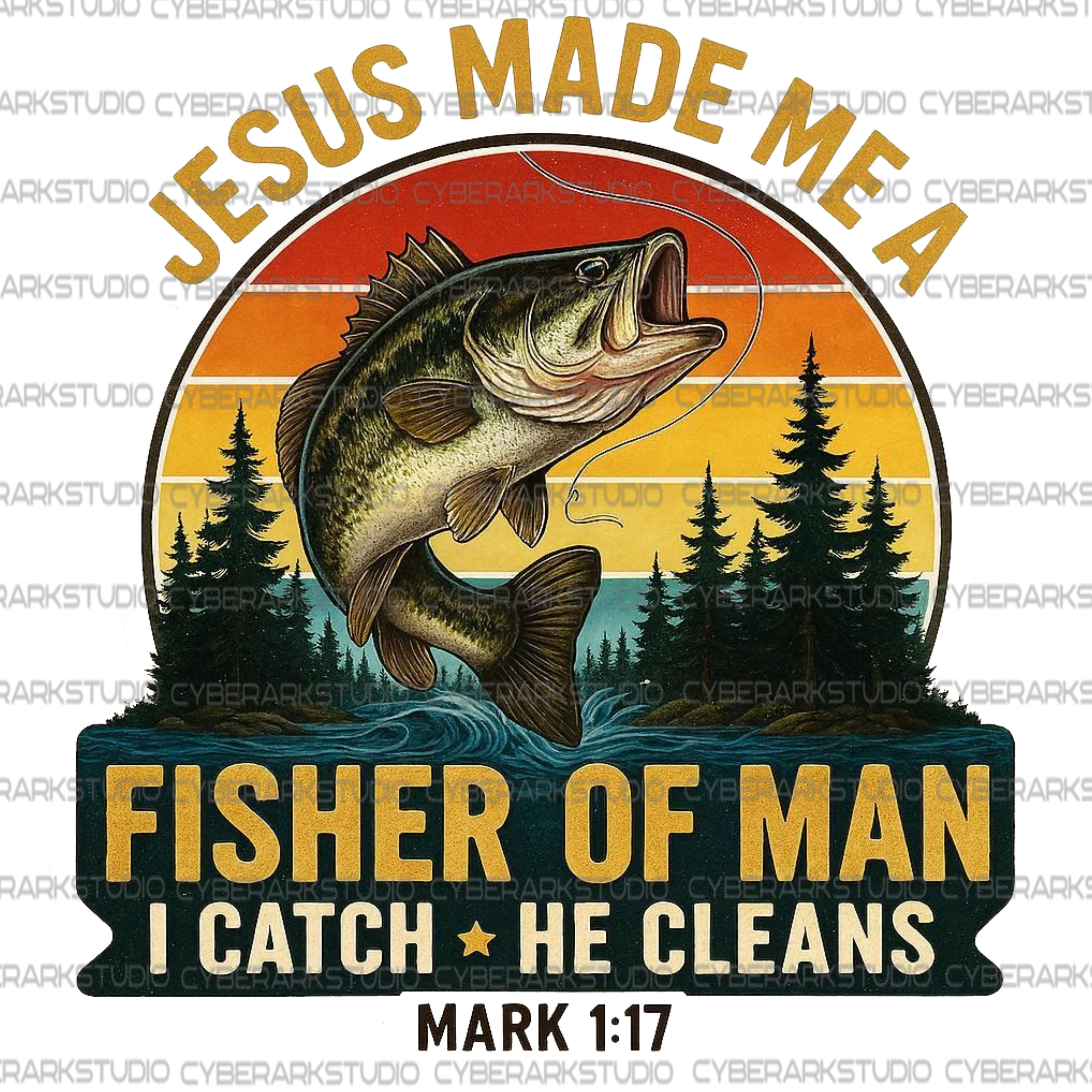 Jesus Made Me Fisher of Man Digital Design Image