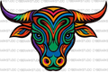 Colorful Graphic Bull Digital Image