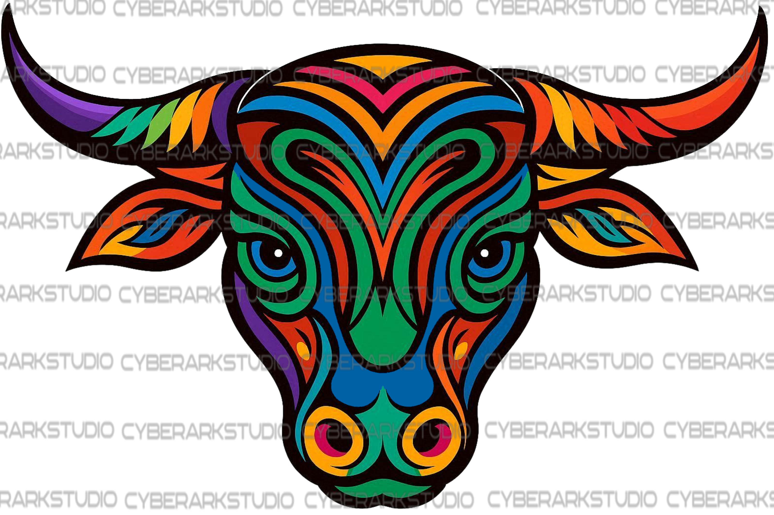 Colorful Graphic Bull Digital Image