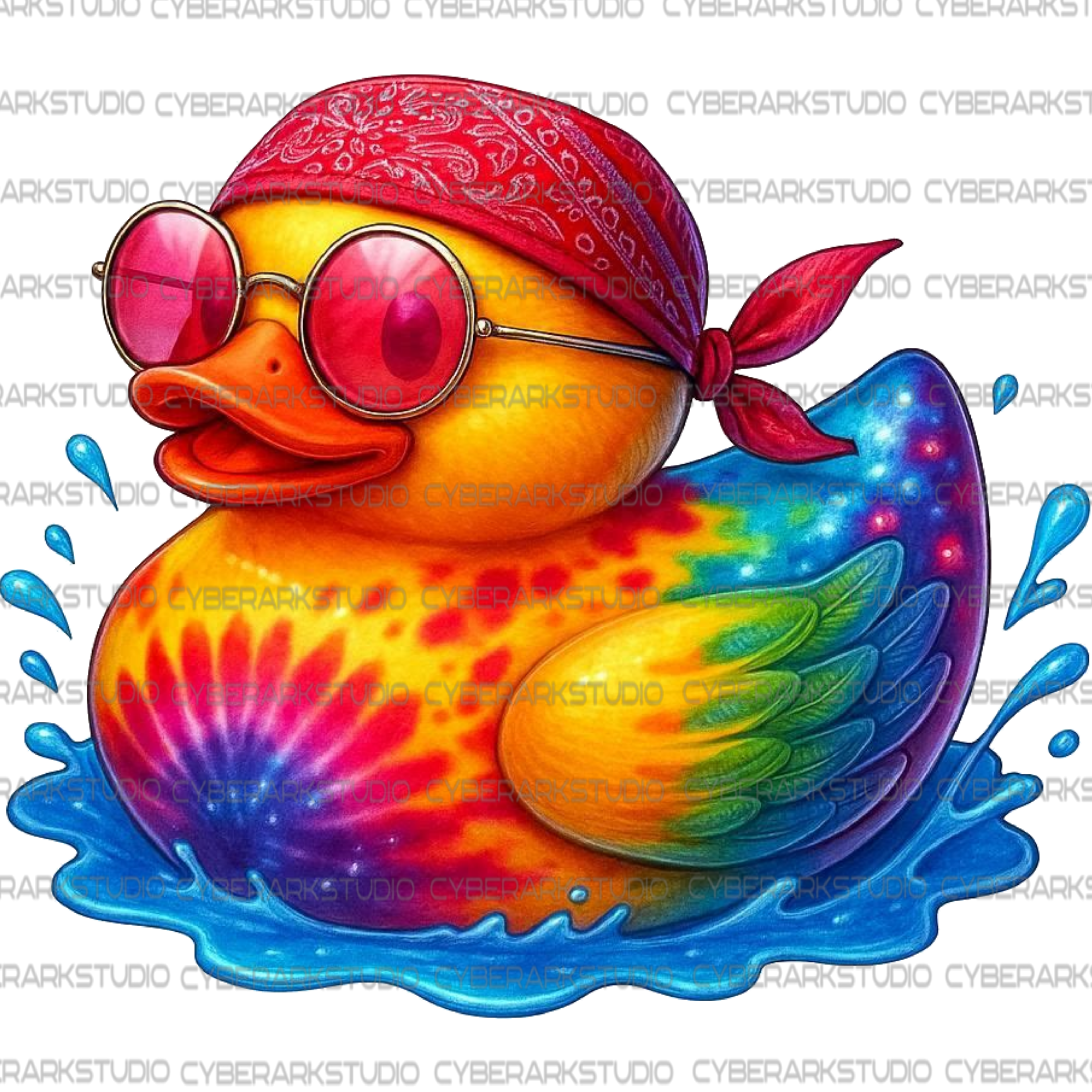 Hippie Rubber Ducky Digital Design Image