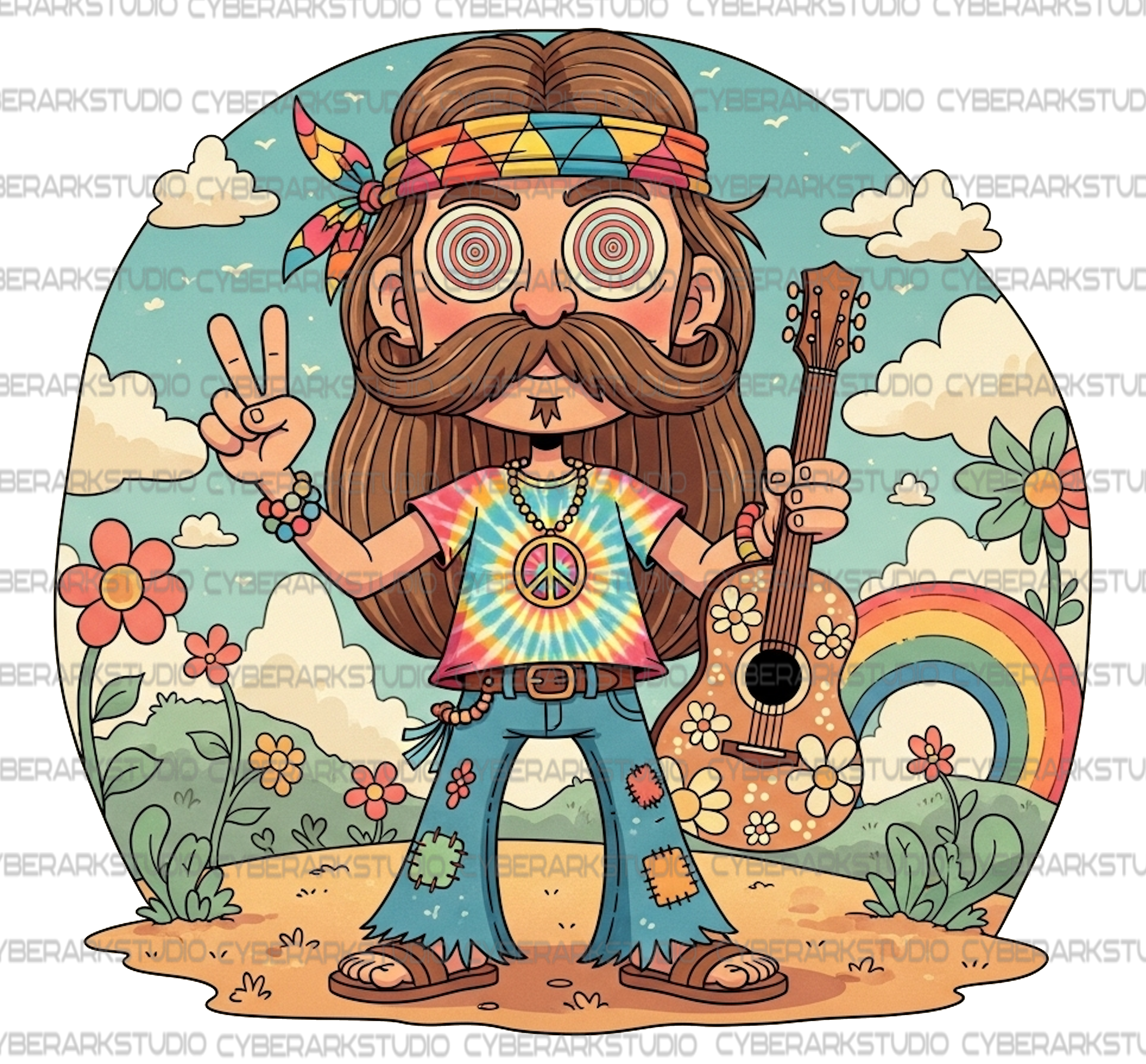 Goofy Hippie Freak 12 - Retro Design