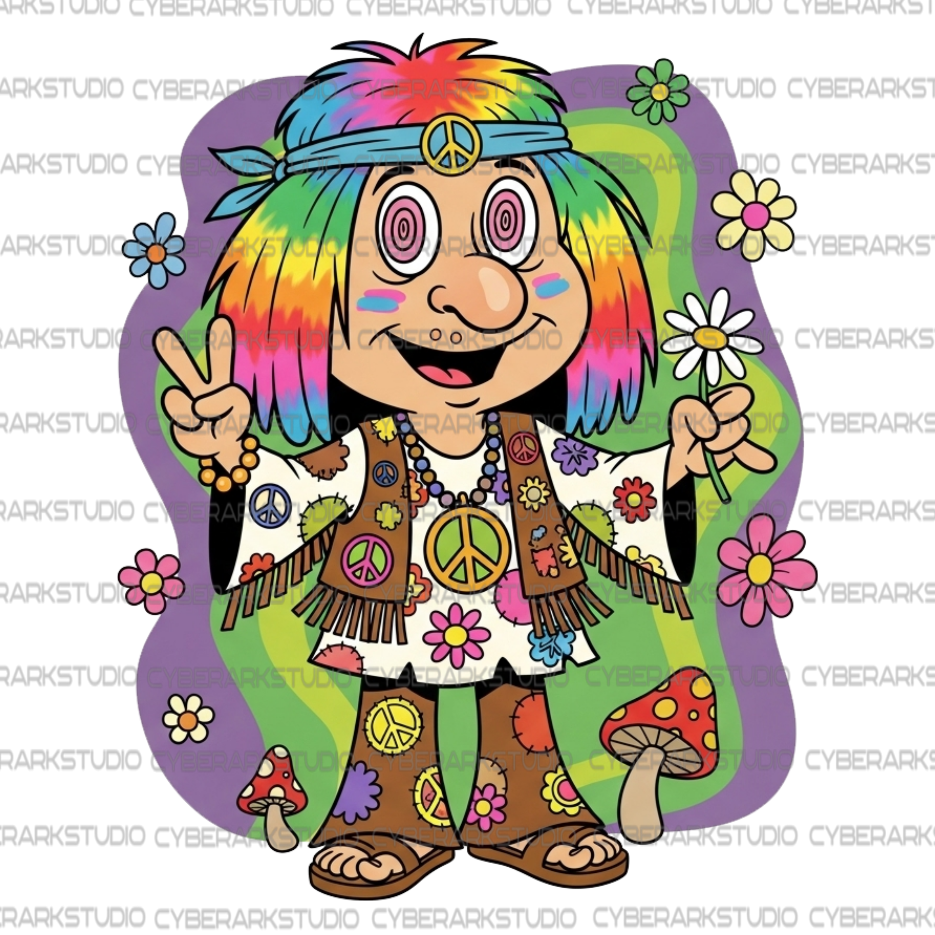 Goofy Hippie Freak 18 - Retro Design