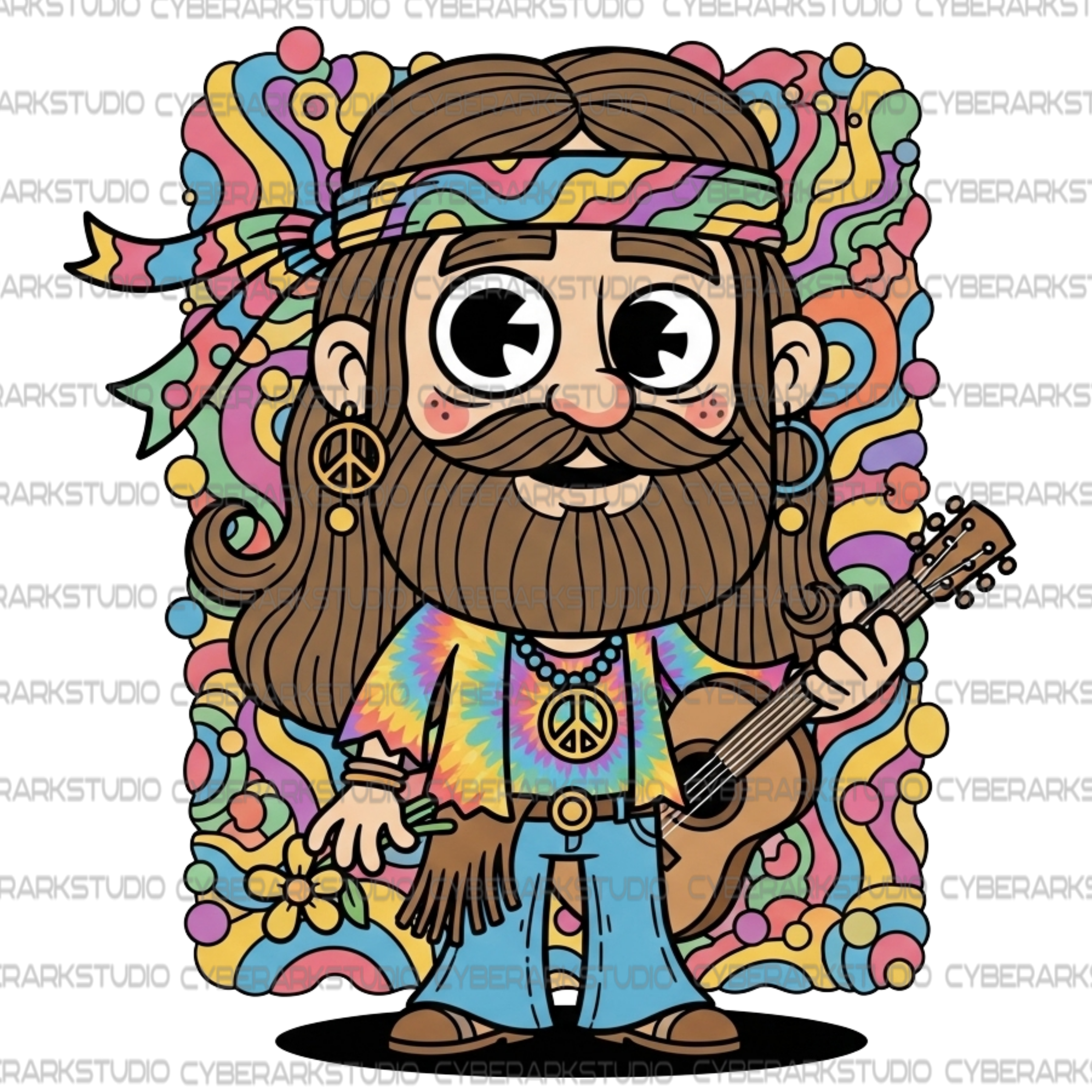 Goofy Hippie Freak 24 - Retro Design