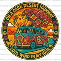Retro Crazy Hippie VW Bus Digital Design