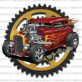 Retro Hot Rod and Gear Digital Design
