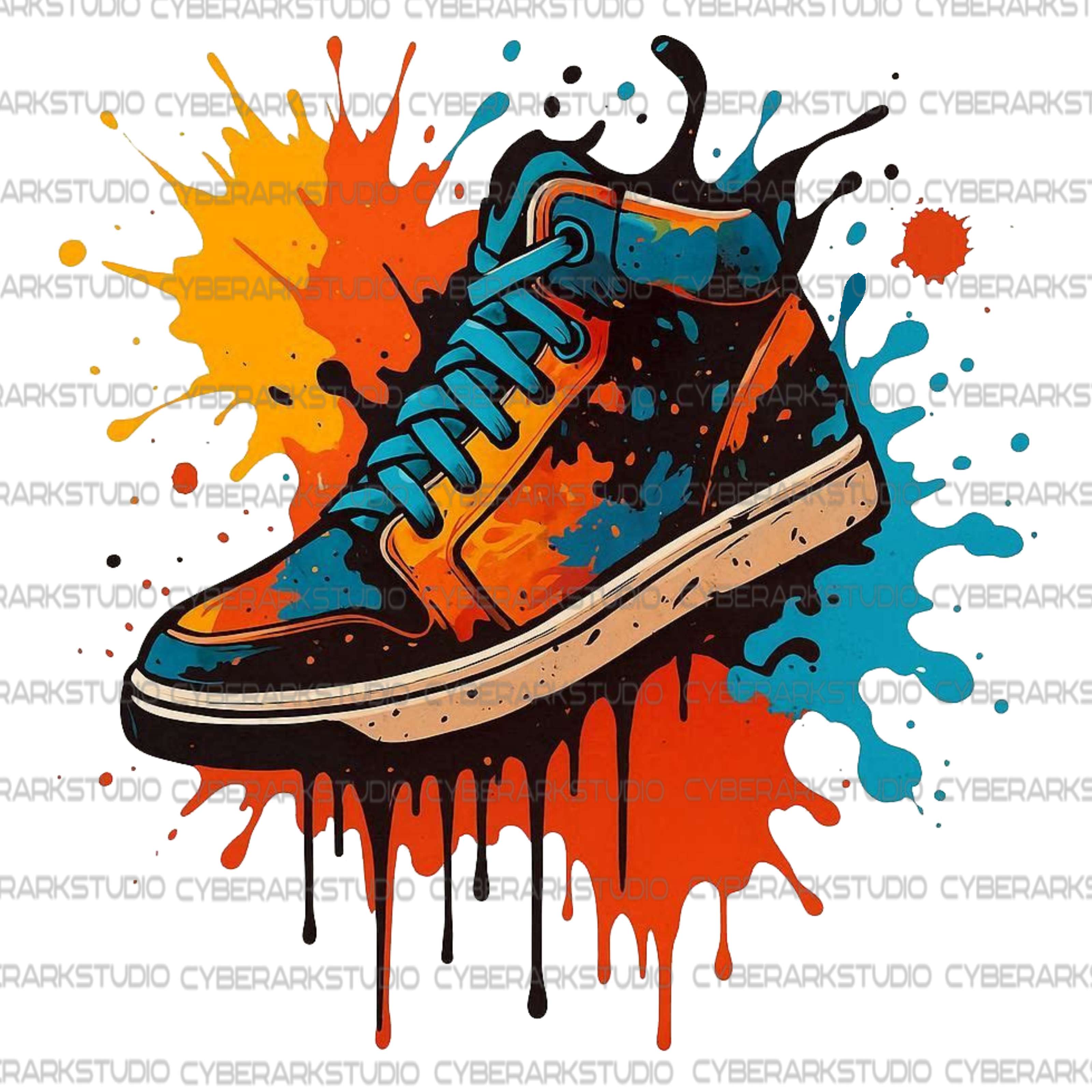 Sneaker Paint Splash Digital Design