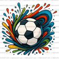 Soccer Ball Paint Splash Digital Design