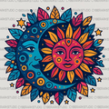 Sun and Moon — Retro Design | Digital Download