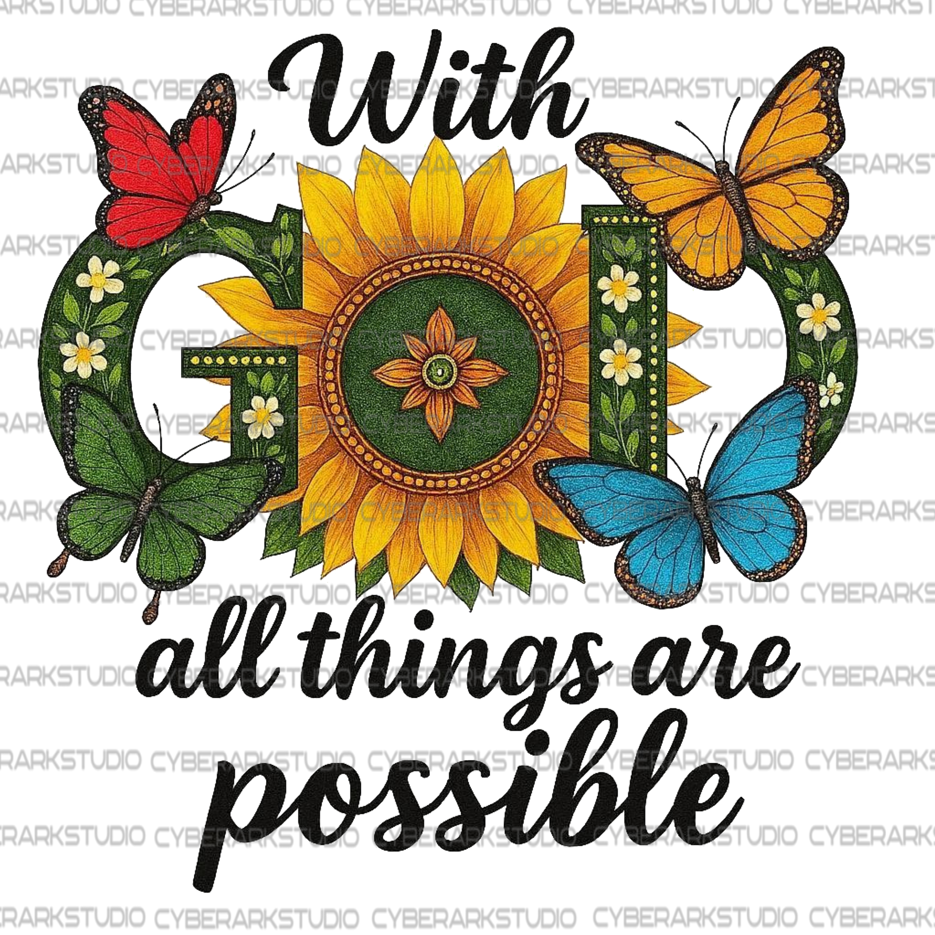 With God All Things Are Possible Digital Design